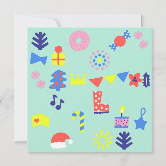 MERRY CHRISTMAS Flat Note Card Mitteilungskarte (Vorderseite)