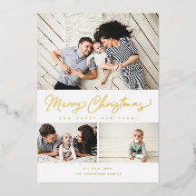 Merry Christmas Foil Script 3 Collage Multi-Foto