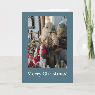 Merry Christmas Folk Santa Claus Karte