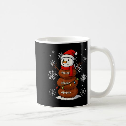 Merry Christmas Football Snowman Holiday Srts Xmas Kaffeetasse (Rechts)