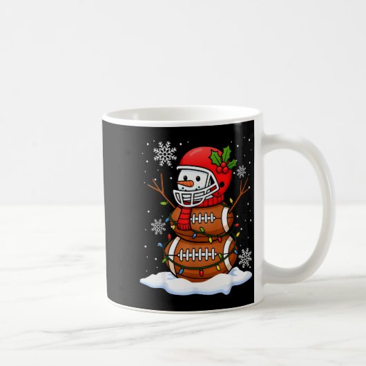 Merry Christmas Football Snowman Holiday Srts Xmas Kaffeetasse (Rechts)