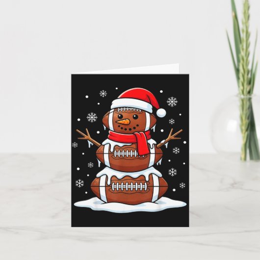 Merry Christmas Football Snowman Holiday Srts Xmas Karte (Vorderseite)