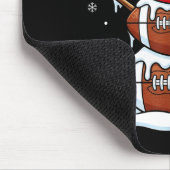 Merry Christmas Football Snowman Holiday Srts Xmas Mousepad (Ecke)