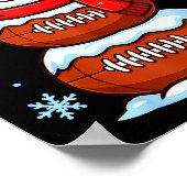 Merry Christmas Football Snowman Pajamas Funny Srt Poster (Ecke)