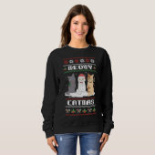Merry Christmas for Cat Lover Cat Pajama xmas Meow Sweatshirt (Vorne ganz)