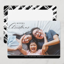 MERRY CHRISTMAS FOTO elegante Kalligraphie schwarz Feiertagskarte