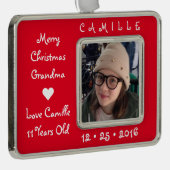 MERRY CHRISTMAS ♥︎ FOTO ERINNERUNGEN ♥︎ GIFT Rahmen-Ornament SILBER (Rechts)