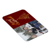Merry Christmas Foto Gold Tree Magnet (Rechte Seite)