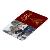 Merry Christmas Foto Gold Tree Magnet (Linke Seite)