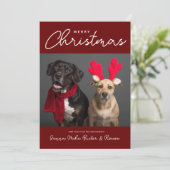 MERRY CHRISTMAS | Foto hinzufügen Einladung (Stehend Vorderseite)