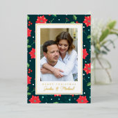 MERRY CHRISTMAS | Foto hinzufügen Folien Feiertagskarte (Stehend vorne)