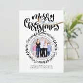 MERRY CHRISTMAS FOTO Modernes Festivals Einladung (Stehend Vorderseite)