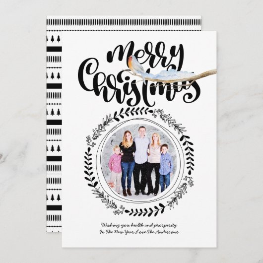 MERRY CHRISTMAS FOTO Modernes Festivals Einladung (Vorne/Hinten)
