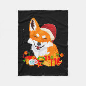 Merry Christmas Fox Foxes Ugly X-mas Sweater Santa Fleecedecke (Vorderseite)
