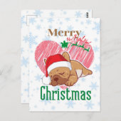 Merry Christmas | French bulldog Postkarte (Vorne/Hinten)