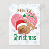 Merry Christmas | French bulldog Postkarte (Vorderseite)