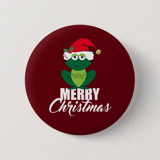 Merry Christmas Frog Button (Vorderseite)