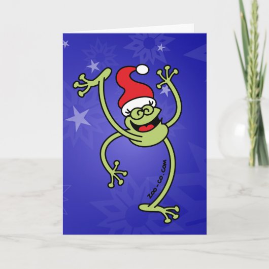 Merry Christmas Frog Feiertagskarte (Vorderseite)