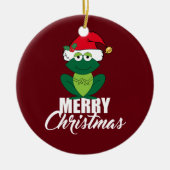 Merry Christmas Frog Keramik Ornament (Vorne)