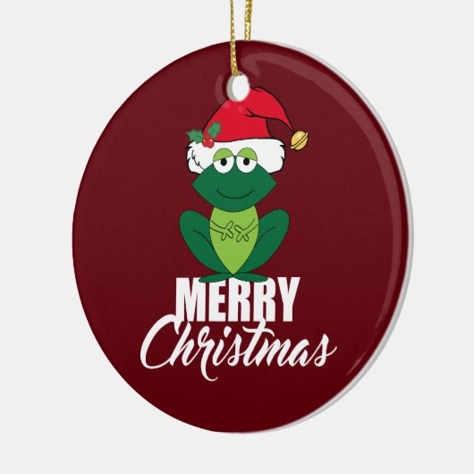 Merry Christmas Frog Keramik Ornament (Links)