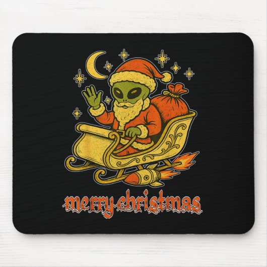 Merry Christmas From Alien Santa And His Cosmic Sl Mousepad (Vorne)