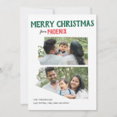 Merry Christmas from Arizona Two Photo Feiertagskarte (Vorderseite)