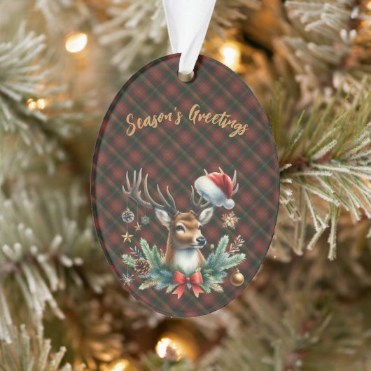 Merry Christmas From Canada Tartan Christmas Ornament (Baum)