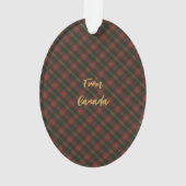 Merry Christmas From Canada Tartan Christmas Ornament (Rückseite)