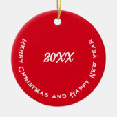 Merry Christmas from Family Cat Keramik Ornament (Vorne)