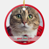 Merry Christmas from Family Cat Keramik Ornament (Hinten)