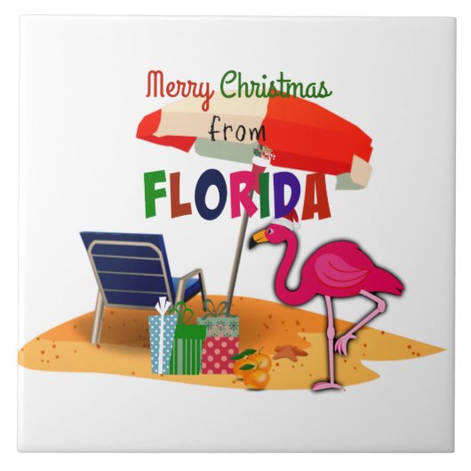 Merry Christmas from Florida Fliese (Vorderseite)
