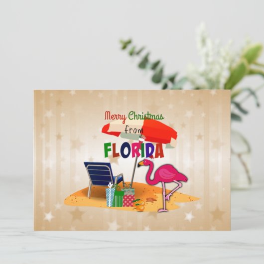 Merry Christmas from Florida Karte (Stehend Vorderseite)