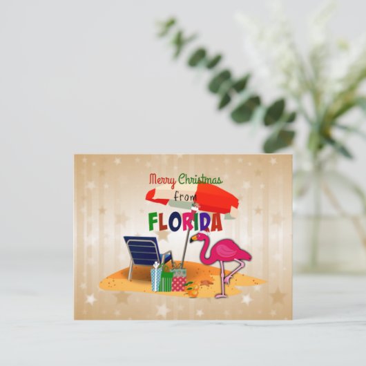 Merry Christmas from Florida Postkarte (Stehend Vorderseite)
