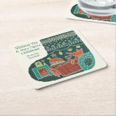 Merry Christmas from My Fox Hole! Rechteckiger Pappuntersetzer (angewinkelt)