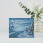 Merry Christmas from Niagara Falls Winter Postcard Postkarte (Stehend Vorderseite)