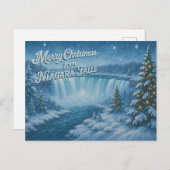 Merry Christmas from Niagara Falls Winter Postcard Postkarte (Vorne/Hinten)