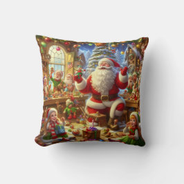 Merry Christmas From Santa and His Elves  Kissen