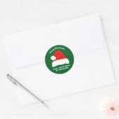 Merry Christmas From Santa Claus Green Gift Runder Aufkleber (Umschlag)