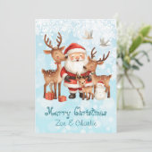 Merry Christmas from Santa Flat Christmas Card Karte (Stehend Vorderseite)