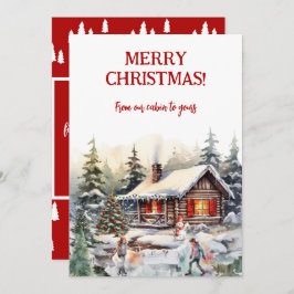 Merry Christmas from the Cabin Flat Holiday Card Feiertagskarte