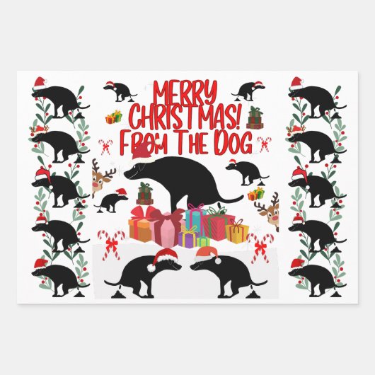 Merry Christmas from the Dog Geschenkpapier Set (Vorderseite)