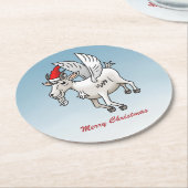 Merry Christmas from The Flying Goat Runder Pappuntersetzer (Angewinkelt)
