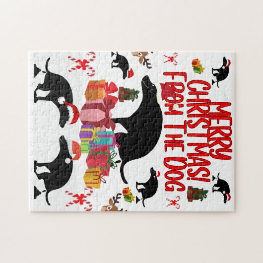 Merry Christmas from the Pooping Dog - Funny Holid Puzzle (Horizontal)