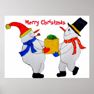 MERRY CHRISTMAS FROM THE SNOWMEN POSTER