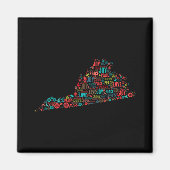 Merry Christmas From Virginia T Shirt Magnet (Vorne)