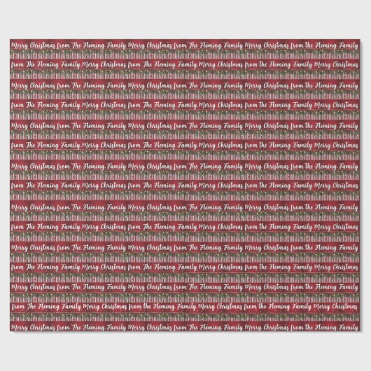 Merry Christmas from (Your name) Geschenkpapier (Flach)