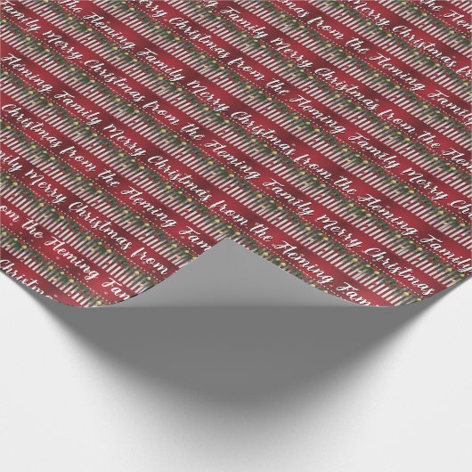 Merry Christmas from (Your name) Geschenkpapier (Ecke)