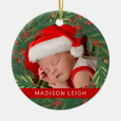MERRY CHRISTMAS Fügen Sie Ihr Foto Keramik Ornamen Ornament (Vorne)
