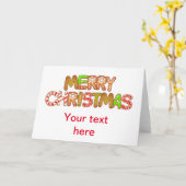 Merry Christmas Fun Text Wörter Custom Text Karte (Gelbe Blume)