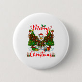 Merry Christmas Funny Bald Eagle Lover Xmas Lights Button (Vorderseite)